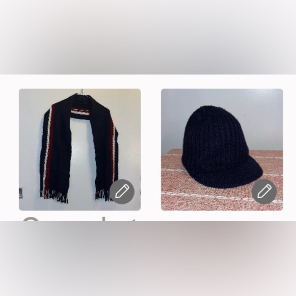 Stylish DARK BLUR and MAROON Scarf SET with hat